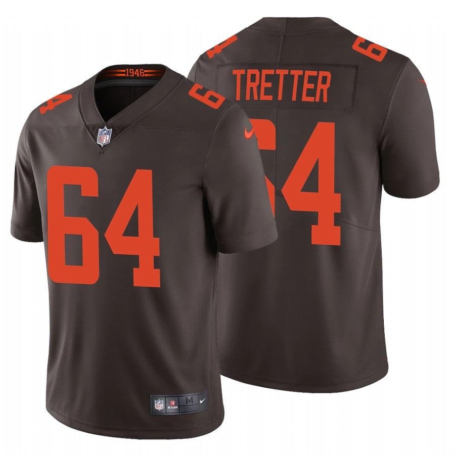 Mens Cleveland Browns #64 JC Tretter New Brown Vapor Untouchable Limited Stitched Jersey