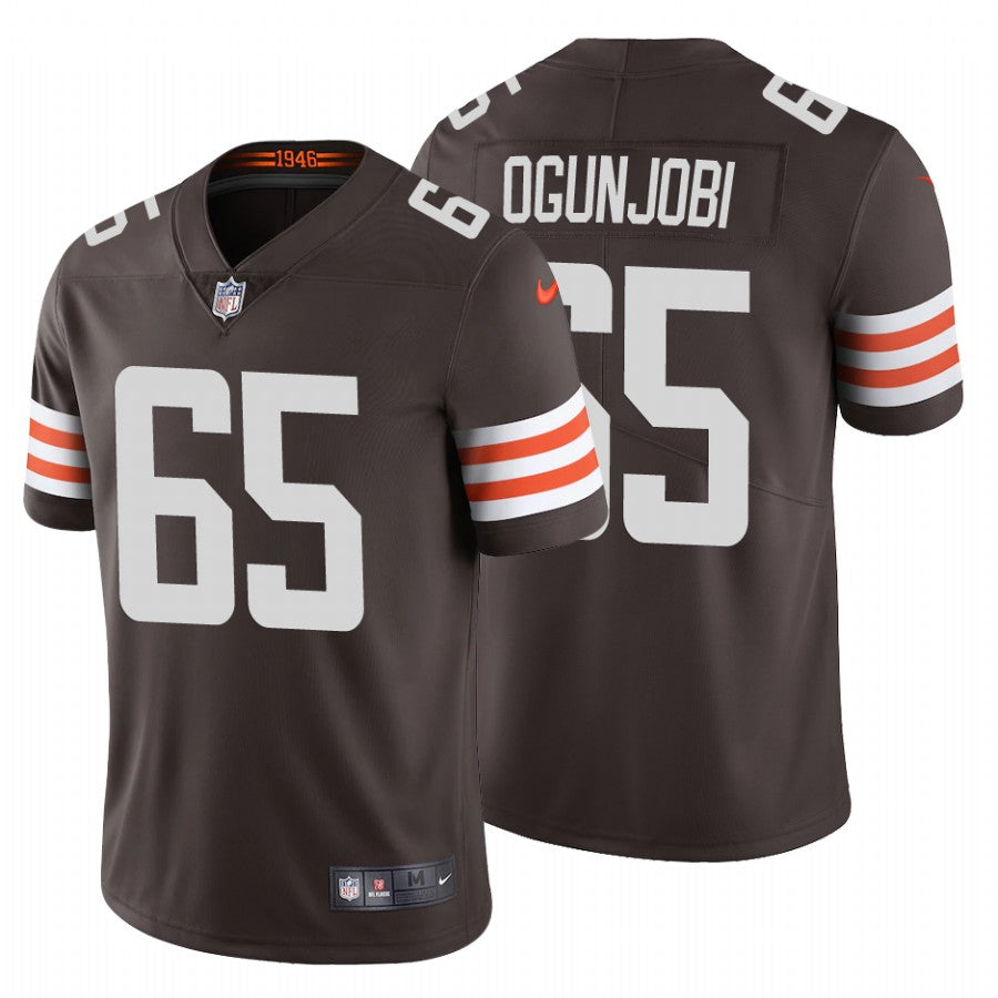 Mens Cleveland Browns #65 Larry Ogunjobi 2020 New Brown Vapor Untouchable Limited Stitched Jersey