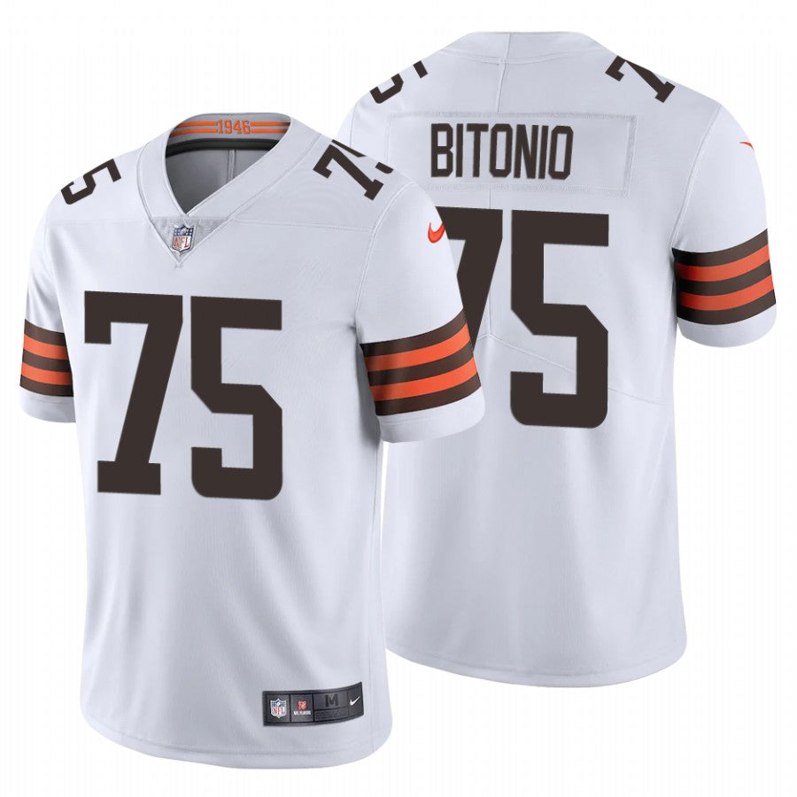 Mens Cleveland Browns #75 Joel Bitonio New White Vapor Untouchable Limited Stitched Jersey