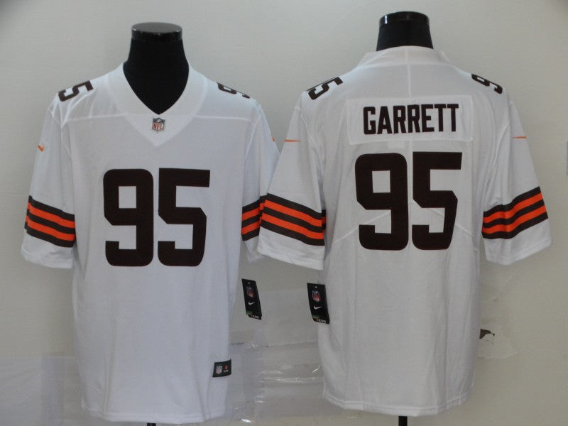 Mens Cleveland Browns #95 Myles Garrett New White Vapor Untouchable Limited Stitched Jersey
