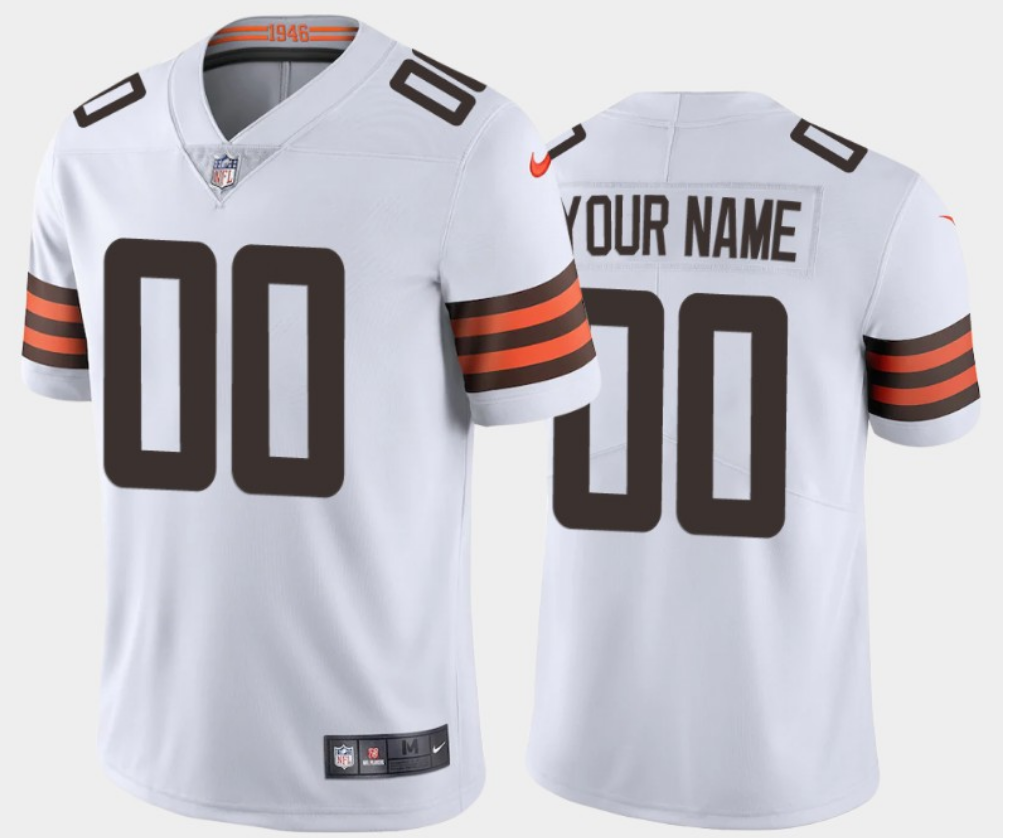 Mens Cleveland Browns ACTIVE PLAYER 2020 New White Vapor Untouchable Limited Stitched NFL Jersey