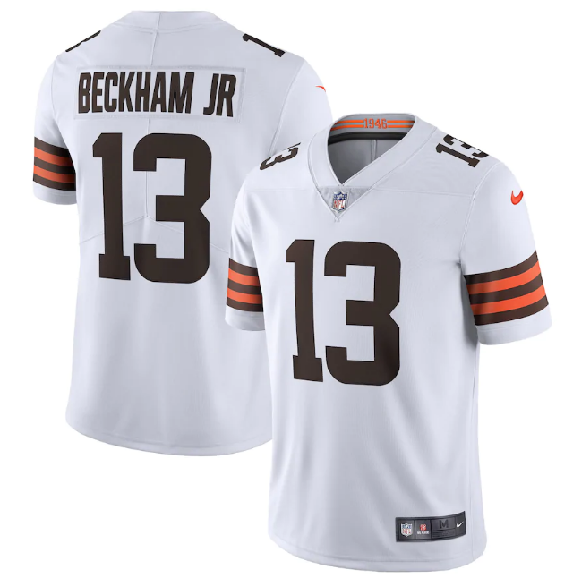 Mens Cleveland Browns #13 Odell Beckham Jr New White Vapor Untouchable Limited NFL Stitched Jersey