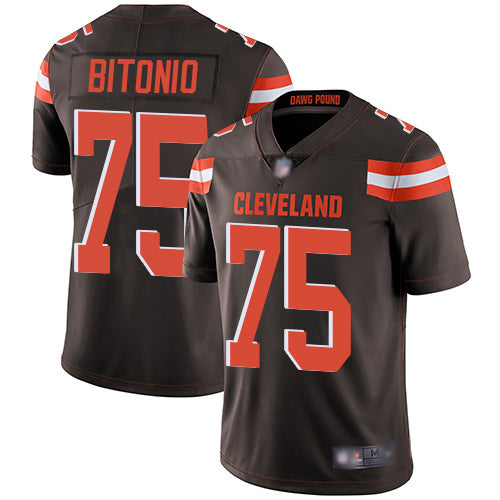 Mens Cleveland Browns #75 Joel Bitonio Brown Vapor Untouchable Limited Stitched NFL Jersey
