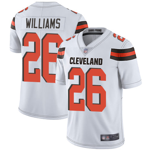 Mens Cleveland Browns #26 Greedy Williams White Vapor Untouchable Limited Stitched NFL Jersey
