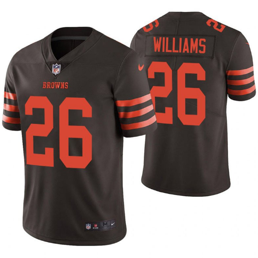 Mens Cleveland Browns #26 Greedy Williams Brown Color Rush Limited Stitched NFL Jersey