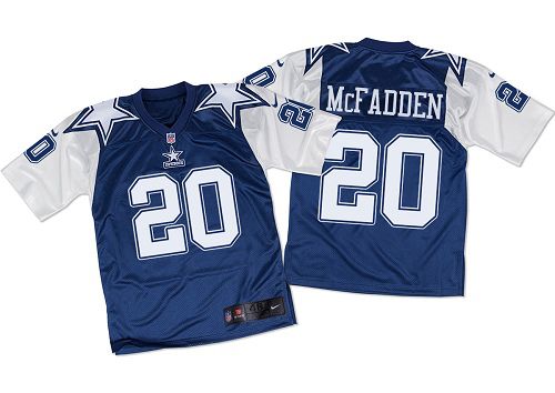 Nike Cowboys #20 Darren McFadden Navy Blue/White Throwback Mens Stitched NFL Elite Jersey