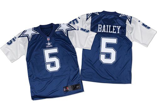 Nike Cowboys #5 Dan Bailey Navy Blue/White Throwback Mens Stitched NFL Elite Jersey