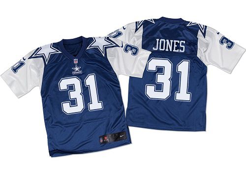 Nike Cowboys #31 Byron Jones Navy Blue/White Throwback Mens Stitched NFL Elite Jersey