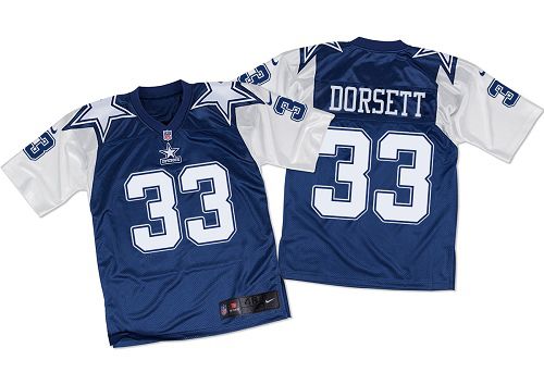 Nike Cowboys #33 Tony Dorsett Navy Blue/White Throwback Mens Stitched NFL Elite Jersey