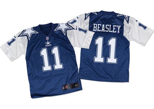 Nike Cowboys #11 Cole Beasley Navy Blue/White Throwback Mens Stitched NFL Elite Jersey