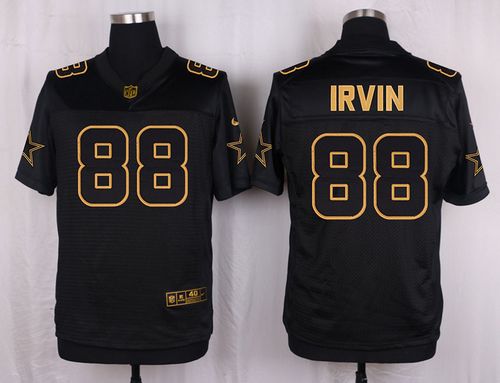 Nike Cowboys #88 Michael Irvin Black Mens Stitched NFL Elite Pro Line Gold Collection Jersey