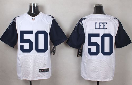 Nike Cowboys #50 Sean Lee White Mens Stitched NFL Elite Rush Jersey