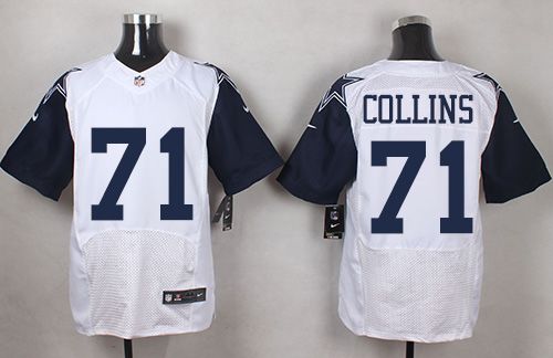 Nike Cowboys #71 Lael Collins White Mens Stitched NFL Elite Rush Jersey