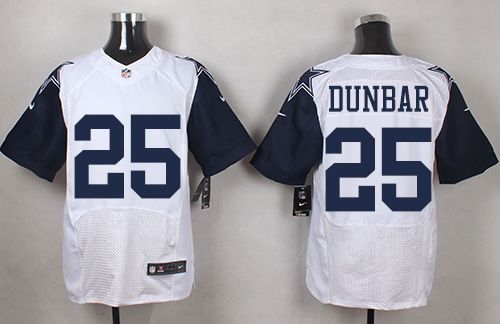 Nike Cowboys #25 Lance Dunbar White Mens Stitched NFL Elite Rush Jersey