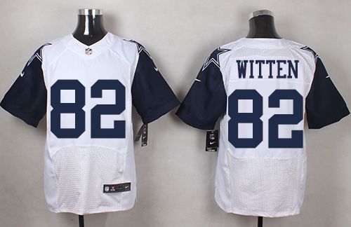 Nike Cowboys #82 Jason Witten White Mens Stitched NFL Elite Rush Jersey