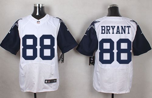 Nike Cowboys #88 Dez Bryant White Mens Stitched NFL Elite Rush Jersey