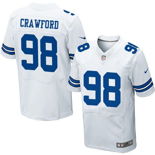 Nike Cowboys #98 Tyrone Crawford White Mens Stitched NFL Elite Jersey