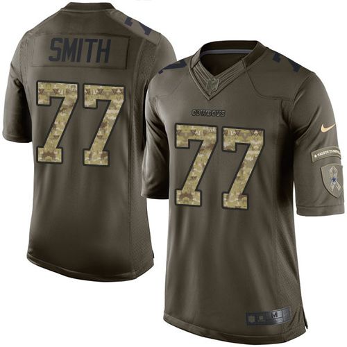 Nike Cowboys #77 Tyron Smith Green Mens Stitched NFL Limited Salute To Service Jersey
