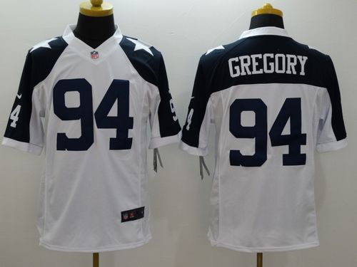 Nike Cowboys #94 Randy Gregory White Thanksgiving Throwback Mens Stitched NFL Limited Jersey