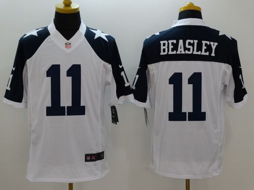 Nike Cowboys #11 Cole Beasley White Thanksgiving Throwback Mens Stitched NFL Limited Jersey