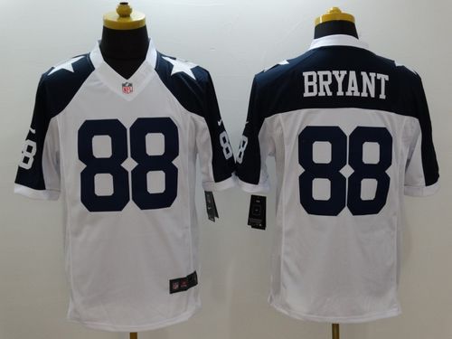 Nike Cowboys #88 Dez Bryant White Thanksgiving Throwback Mens Stitched NFL Limited Jersey