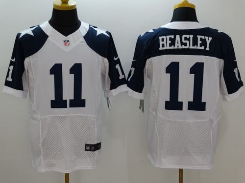 Nike Cowboys #11 Cole Beasley White Thanksgiving Throwback Mens Stitched NFL Elite Jersey