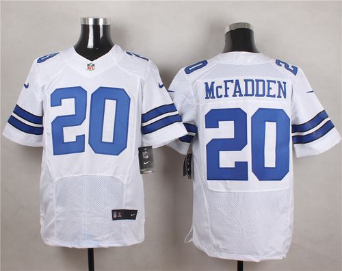 Nike Cowboys #20 Darren McFadden White Mens Stitched NFL Elite Jersey