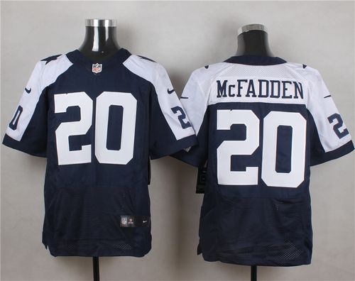 Nike Cowboys #20 Darren McFadden Navy Blue Thanksgiving Throwback Mens Stitched NFL Elite Jersey