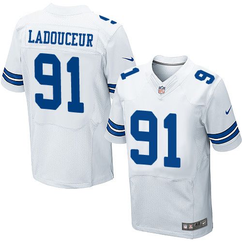 Nike Cowboys #91 L P Ladouceur White Mens Stitched NFL Elite Jersey