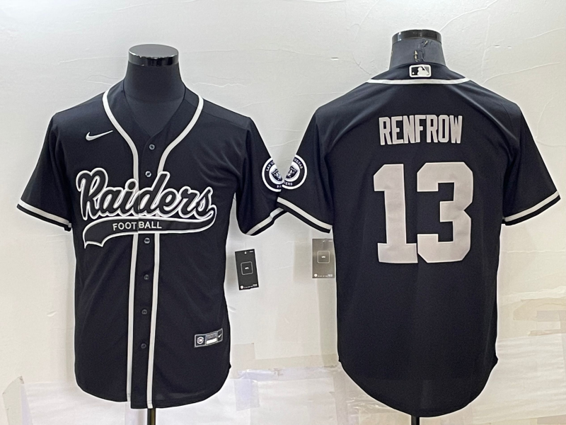 Mens Las Vegas Raiders #13 Hunter Renfrow Black Cool Base Stitched Baseball Jersey