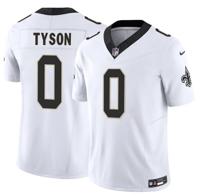 Mens New Orleans Saints #0 Jordyn Tyson White 2026 FUSE Vapor Limited Stitched Football Jersey