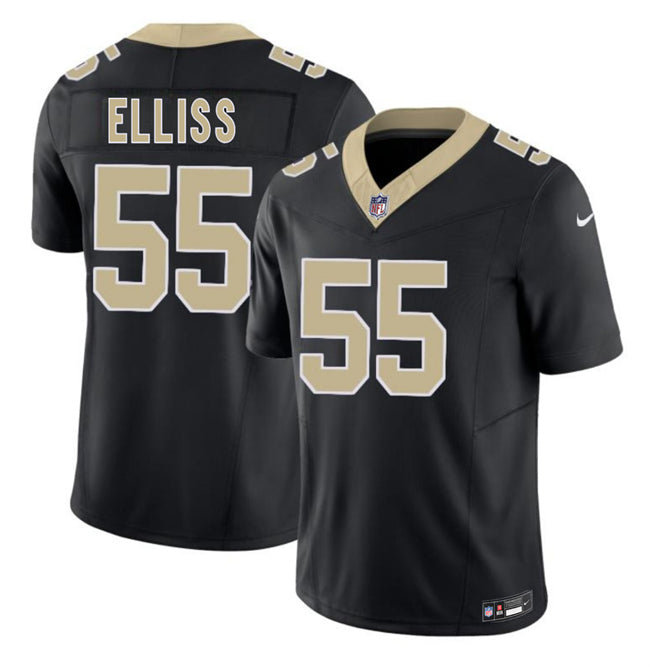 Mens New Orleans Saints #55 Kaden Elliss Black 2026 FUSE Vapor Limited Stitched Football Jersey