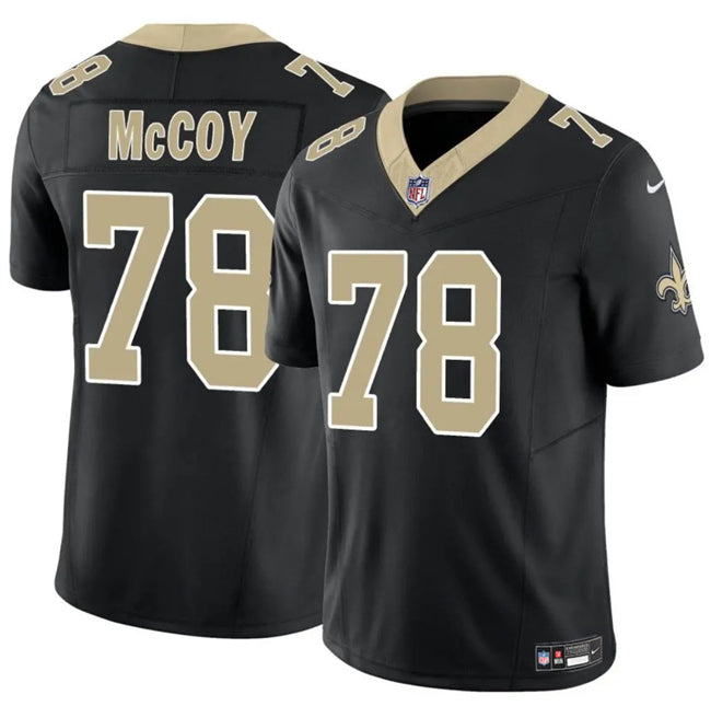 Mens New Orleans Saints #78 Erik McCoy Black 2025 FUSE Vapor Limited Stitched Football Jersey