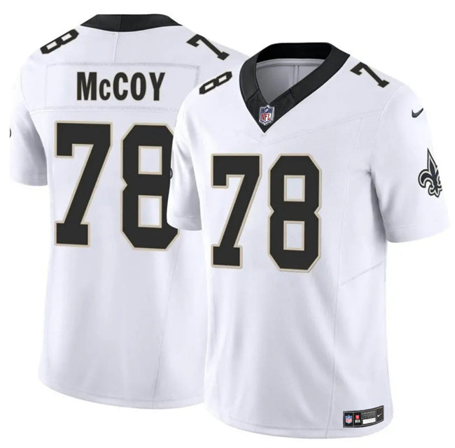 Mens New Orleans Saints #78 Erik McCoy White 2025 FUSE Vapor Limited Stitched Football Jersey
