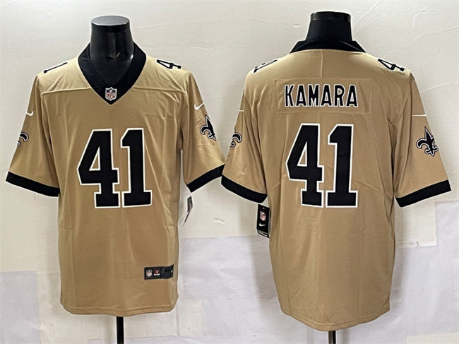 Mens New Orleans Saints #41 Alvin Kamara Gold Alternate Vapor Limited Stitched Football Jersey