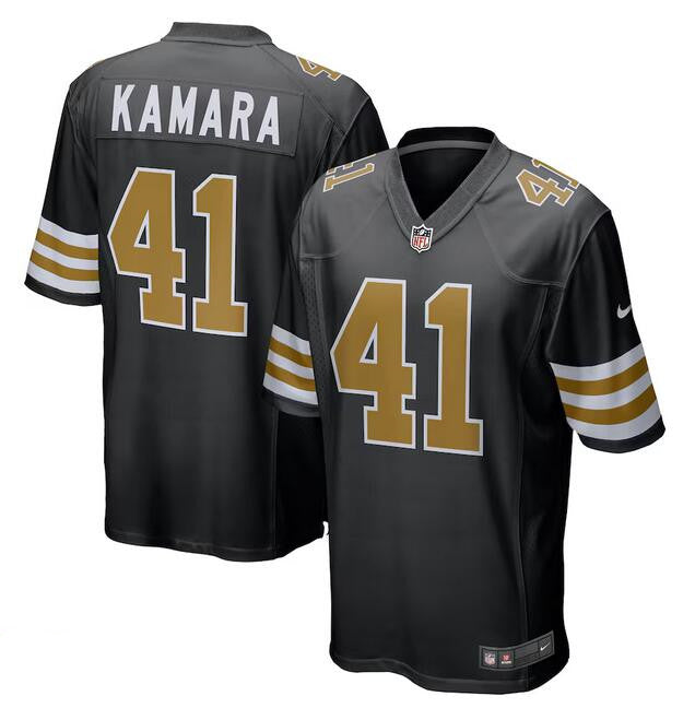 Mens New Orleans Saints #41 Alvin Kamara Black Vapor Limited Stitched Game Jersey