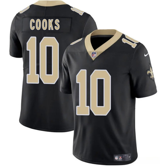 Mens New Orleans Saints #10 Brandin Cooks Black 2025 Vapor Limited Stitched Football Jersey