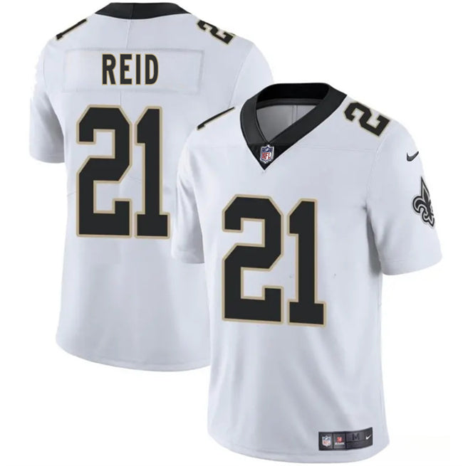 Mens New Orleans Saints #21 Justin Reid White 2025 Vapor Limited Stitched Football Jersey