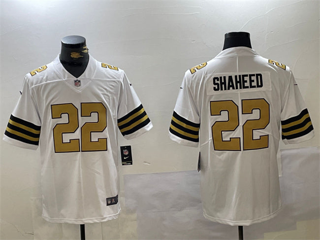 Mens New Orleans Saints #22 Rashid Shaheed White Vapor Limited Stitched Football Jersey