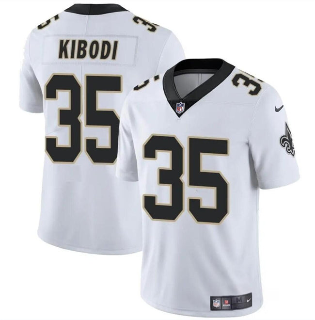 Mens New Orleans Saints #35 Jacob Kibodi White Vapor Limited Stitched Football Jersey