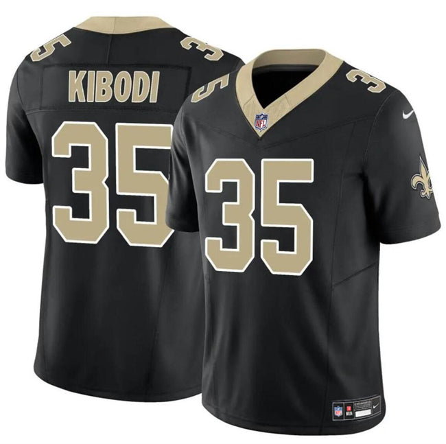 Mens New Orleans Saints #35 Jacob Kibodi Black FUSE Vapor Limited Stitched Football Jersey