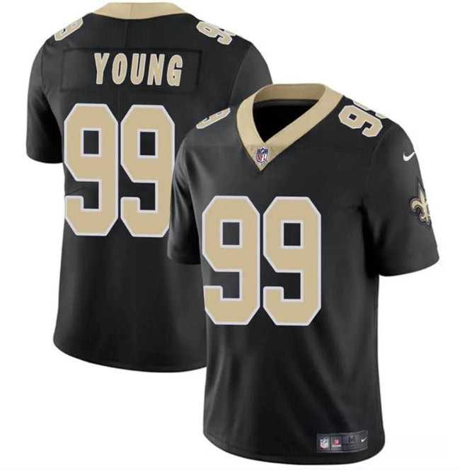 Mens New Orleans Saints #99 Chase Young Black Vapor Limited Stitched Football Jersey