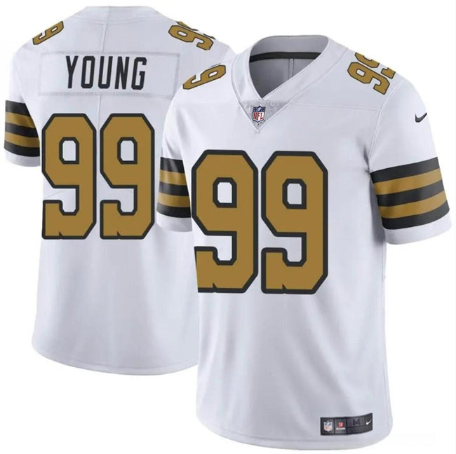 Mens New Orleans Saints #99 Chase Young White Color Rush Limited Stitched Football Jersey