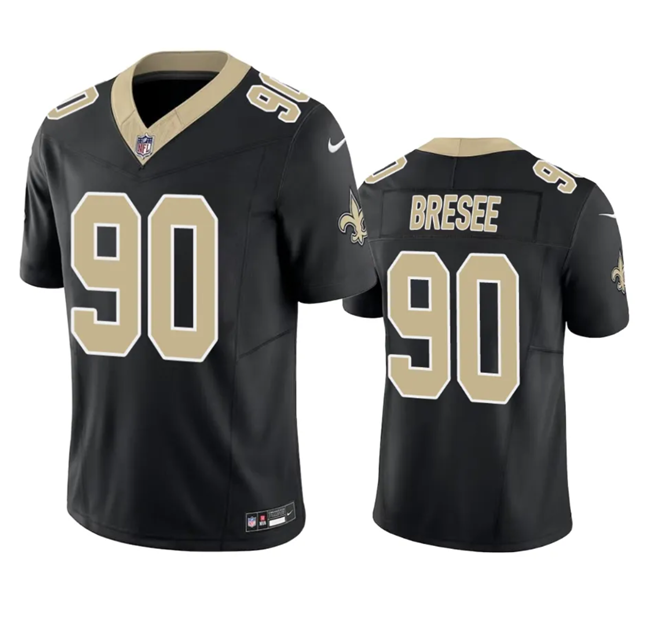 Mens New Orleans Saints #90 Bryan Bresee Black 2023 FUSE Vapor Untouchable Limited Stitched Jersey