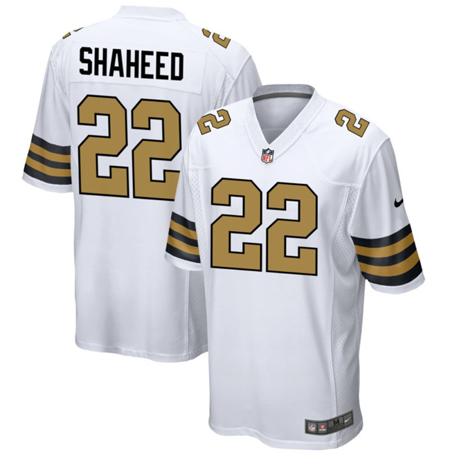 Mens New Orleans Saints #22 Rashid Shaheed White Color Rush Stitched Football Game Jersey
