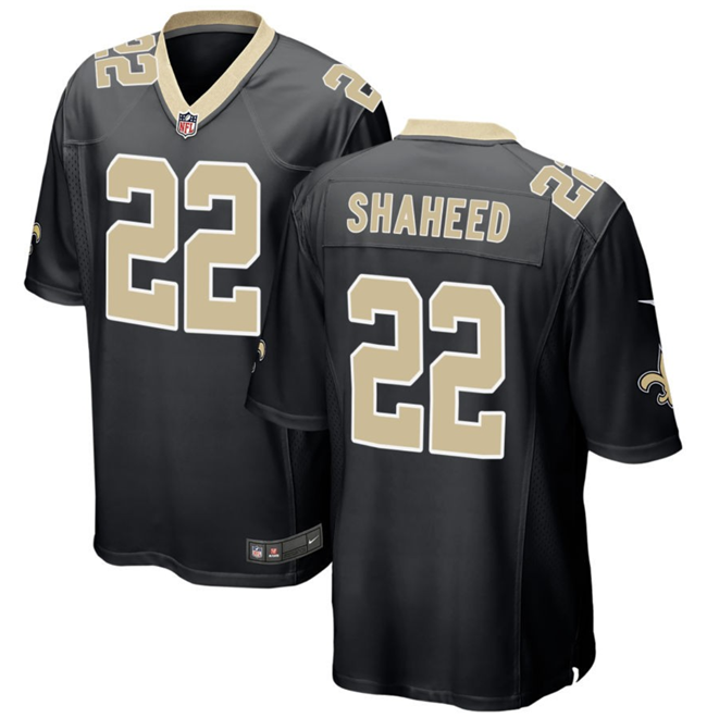 Mens New Orleans Saints #22 Rashid Shaheed Black Stitched Football Game Jersey