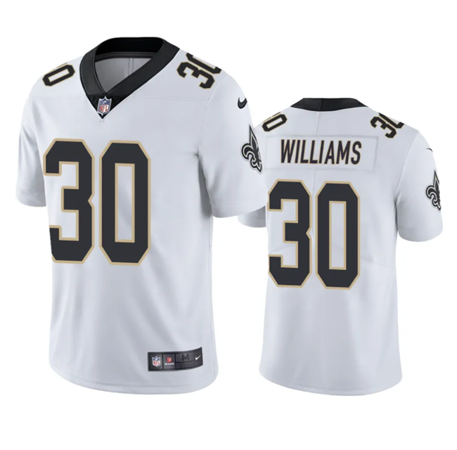 Mens New Orleans Saints #30 Jamaal Williams White Vapor Untouchable Stitched Football Jersey