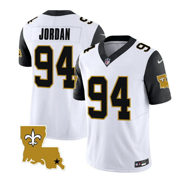 Mens New Orleans Saints #94 Cameron Jordan White 2023 FUSE 1987 Legacy Vapor Stitched Jersey