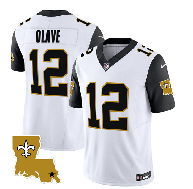 Mens New Orleans Saints #12 Chris Olave White 2023 FUSE 1987 Legacy Vapor Stitched Jersey