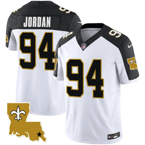 Mens New Orleans Saints #94 Cameron Jordan White /Black 2023 FUSE 1987 Legacy Vapor Stitched Jersey
